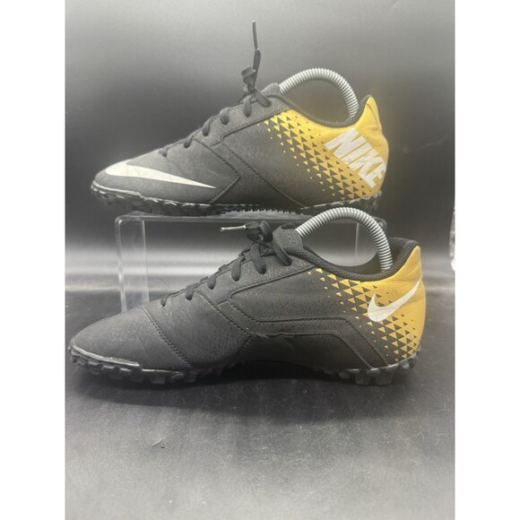 Mens Nike Bomba X Indoor Soccer Shoes 826186-077 Black Gold Mens Size 7 EUC - Picture 2 of 7
